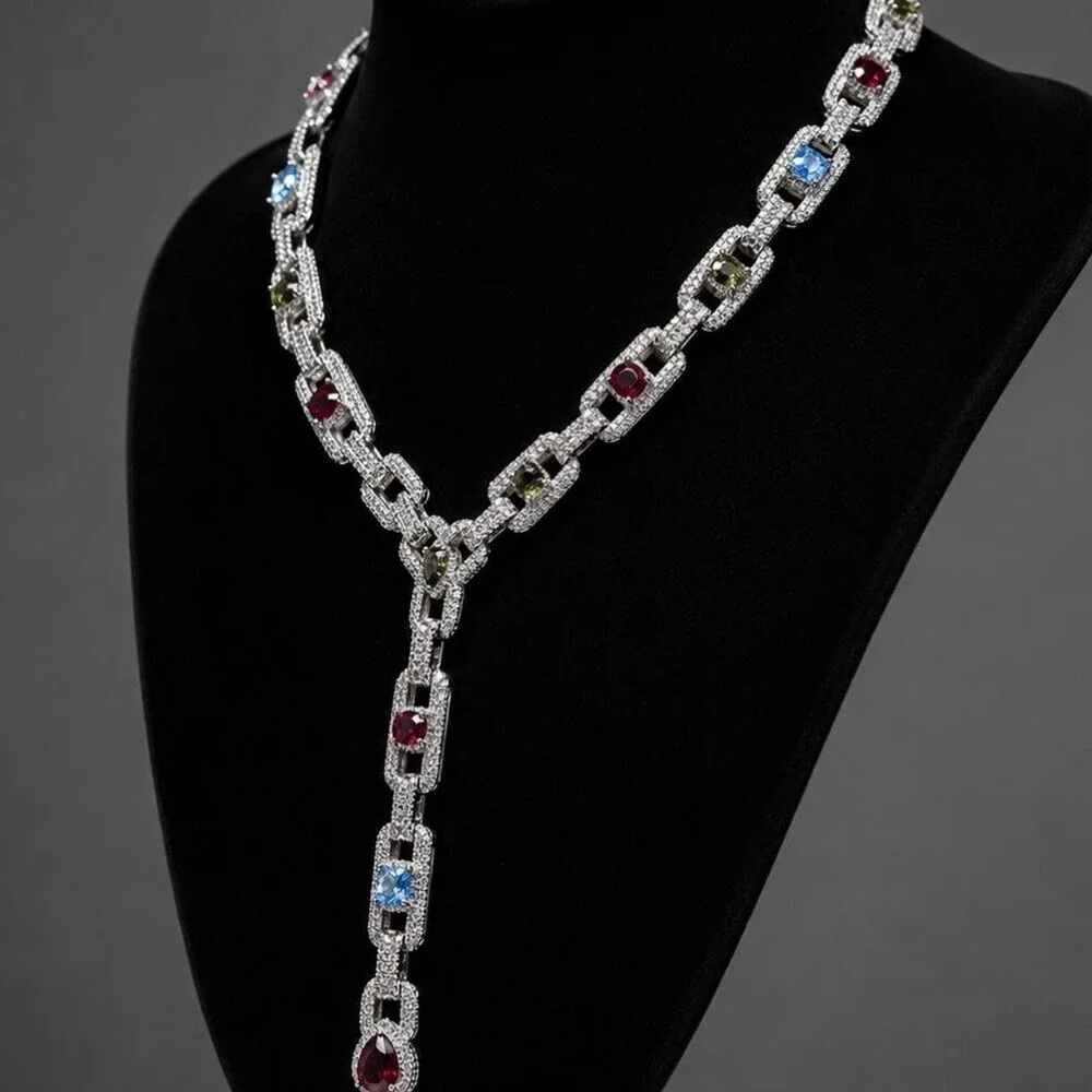 Multi Coloured Gemstone Necklace 19 Inch